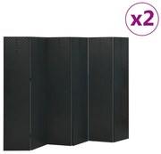 vidaXL Kamerschermen 2 st met 6 panelen 240x180 cm staal zwart