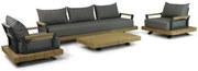 Stoel en Bank Loungeset 5 personen Teak Old teak greywash  Santika Furniture Santika