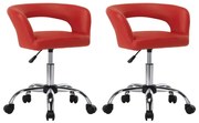 vidaXL Eetkamerstoelen 2 st kunstleer rood