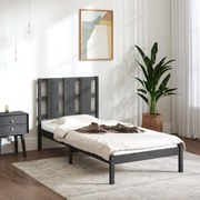 vidaXL Bedframe massief hout grijs 75x190 cm 2FT6 Small Single