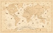 Kaart World Map Vintage Old-Style - vector - layers, dikobraziy
