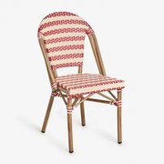 Stapelfauteuil Voor De Tuin In Synthetisch Riet En Aluminium Solange Bistro Beige – Crème - Rood – Bordeaux - Sklum