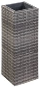 vidaXL Plantenbak verhoogd 28x28x80 cm poly rattan grijs