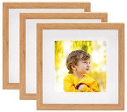 vidaXL Fotolijsten 3 st voor 20x20 cm foto 3D 28x28 cm eikenkleurig