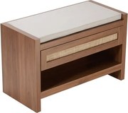 VEVOR Rotan Bank, Schoenenbank, Entreebank, Zitbank 786 x 374 x 500 mm met Opberglade en Zitkussen, Halbank met Handgeweven Rotan, voor Woonkamer, Slaapkamer, Keuken, Entree