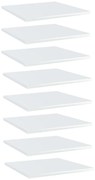 vidaXL Wandschappen 8 st 40x40x1,5 cm spaanplaat hoogglans wit