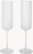 Mondgeblazen champagneglazen Ripple, 2-delig