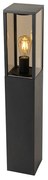 Staande buitenlamp zwart met smoke 80 cm IP44 - Charlois