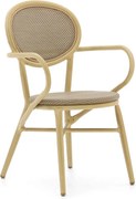 Dining tuinstoel | Forza Monate | Wicker (vlechtwerk) | Taupe | Stapelbaar | Kees Smit Tuinmeubelen