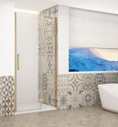 Gelco Trinity douchedeur 80cm rechts met helder glas goud