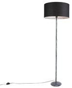 Vloerlamp grijs met zwarte kap 50 cm - Simplo Landelijk / Rustiek, Modern E27 Binnenverlichting Lamp