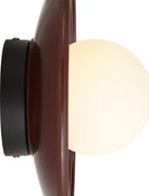 Retro plafondlamp bruin met opaal glas - Lila