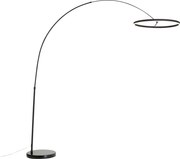 Design booglamp zwart incl. LED 3-staps dimbaar - Anello