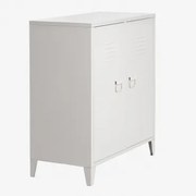 Pohpli Stalen Kast Met 2 Deuren, 80x40 Cm Gardenia Wit - Sklum