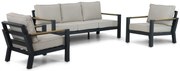 Stoel en Bank Loungeset 5 personen Aluminium/Polywood (teakfinish) Grijs  Lifestyle Garden Furniture Bilbao