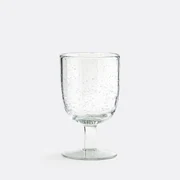 Set van 6 glazen op voet in bubbelglas, Faraji