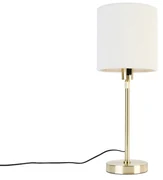 Tafellamp goud verstelbaar met boucle kap wit 20 cm - Parte Design E27 rond Binnenverlichting Lamp