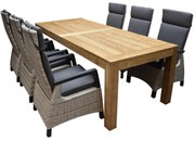 Tunis Krista dining tuinset 240x100xH77 cm 7 delig verstelbaar