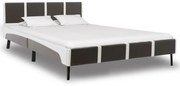 vidaXL Bedframe kunstleer grijs en wit 140x200 cm