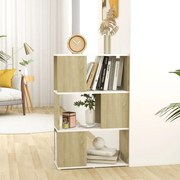 vidaXL Boekenkast/kamerscherm 60x24x94 cm spaanplaat wit sonoma eiken