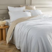 Dekbedovertrek gewassen linnen dubbele franje Alhanasia