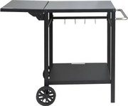 VEVOR Serveerwagen Keukenwagen 97,2 x 64 x 75,5 cm Buitengrill Eetwagen met Dubbele Plank, Verplaatsbare Grilltafel voor Voedselbereiding, Multifunctioneel Tafelblad Gemaakt van IJzer, Zwart
