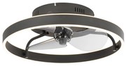 Plafondventilator met lamp zwart 50cm incl. LED dimbaar met afstandsbediening - Maddy Modern rond Binnenverlichting Lamp