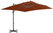 vidaXL Zweefparasol met aluminium paal 300x300 cm terracottakleurig