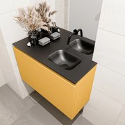 Mondiaz Olan 80cm toiletmeubel ocher met wastafel urban rechts geen kraangat