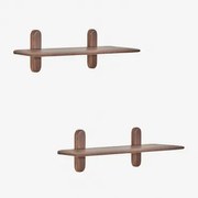 Set Van 2 Houten Wandplanken Veleta Donker Acaciabruin & ↔︎ 80 Cm - Sklum