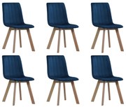 vidaXL Eetkamerstoelen 6 st fluweel blauw