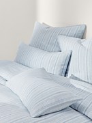 Gewassen linnen dekbedovertrek Telma met strepen