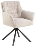 ARTHUR Beige (stof Caso 3) - MODERNE DRAAISTOEL MET BEKLEDING VOOR WOONKAMER/EETKAMER/KANTOOR LOFT