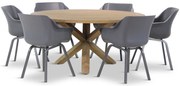 Tuinset Ronde Tuintafel 6 personen 160 cm Kunststof Grijs Hartman Sophie