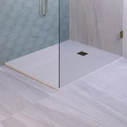 BRAUER Relievo Crag Douchebak 140x100cm antislip antibacterieel mineraalmarmer mat wit DB-RC100X140W