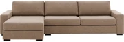 Goossens Hoekbank Lucca Met Chaise Longue bruin, stof, 3-zits, stijlvol landelijk