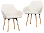 vidaXL Eetkamerstoelen 2 st stof crème