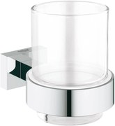 Grohe Essentials Cube glashouder met glas Chroom