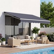 VEVOR Knikarmzonnescherm 2,5x2 m, Uitschuifbaar zonnescherm met handslinger, Terraszonnescherm UPF 80+ zonbescherming, Zonnescherm, Balkonzonnescherm voor terras, balkon, tuin en ramen, Grijs