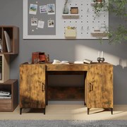 vidaXL Bureau 140x50x75 cm bewerkt hout gerookt eikenkleurig