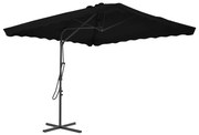 vidaXL Parasol met stalen paal 250x250x230 cm zwart