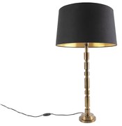 Art Deco tafellamp brons met katoenen kap zwart 45 cm - Torre Art Deco E27 rond Binnenverlichting Lamp