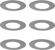 Set van 6 opvulringen RVS voor inbouwspots 7,5 - 13 cm - Spacer