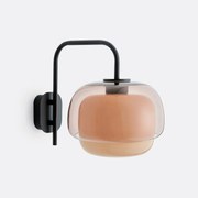 Wandlamp in gekleurd glas en metaal, Kinoko