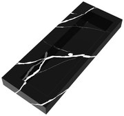 Brauer Coral wastafel marmerlook 120cm zonder kraangat nero marquina