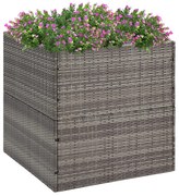 vidaXL Plantenbak 80x80x80 cm poly rattan grijs