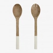 Set Van 2 Saladebestekken Van Mangohout Fruela Licht Mangohout - Sklum