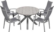 Garden Impressions Hilly tuinset 5-delig taupe - Tulli tuintafel 180x115 cm - light teak vironwood