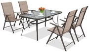 Stalen dining tuinmeubels Modena/Rosario voor 4 personen Garden Point bruin