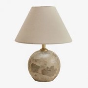 Marvexi Tafellamp Van Natuursteen Beige Marmer Panther & Wit Ø20 Cm - ↑10 Cm Menorca - Sklum